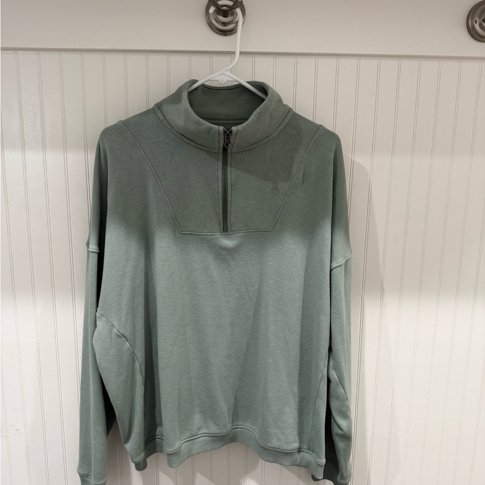 American Eagle Outfitters Sage Zip-Up Sweater